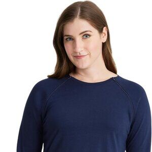 Care+Wear Women’s 3/4 Sleeve Chest Port Access Chemo Shirt Navy 2XL XXL